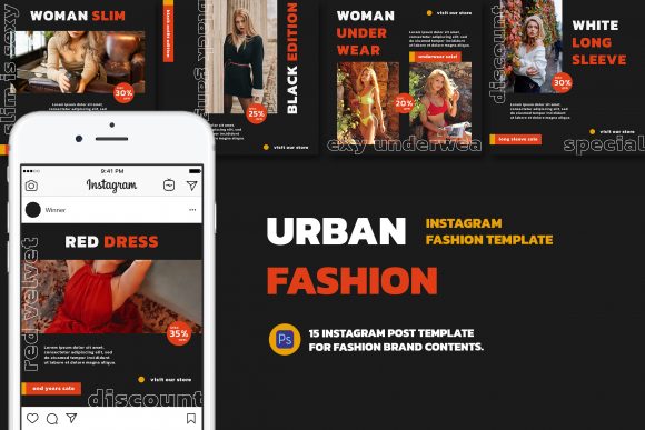 Download Instagram Fashion Post Template Vol.3 - Fashion post Collection