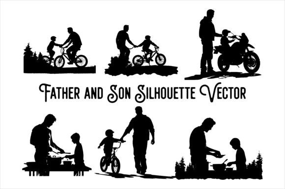 Download Father and Son Silhouette Vector - Son Collection