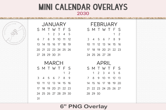 Download 2030 Calendar PNG Overlay - 2030 Collection