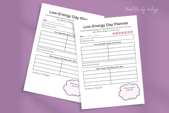 Download Low-Energy Day Planner Canva Template - Premium Resources