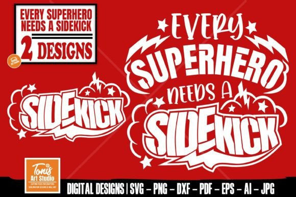 Download Superhero SVG, Dad and Son SVG, Sidekick - Son Collection