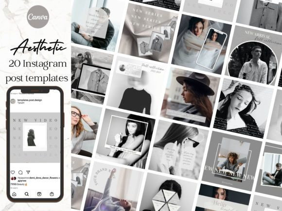 Download Gray White Black Instagram Post Template - Black instagram post Collection